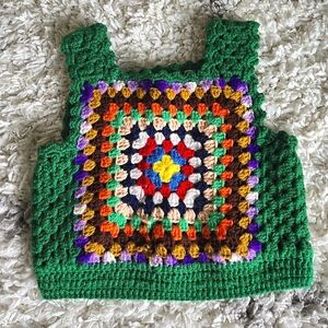 Vintage 70's Rainbow Crochet Top